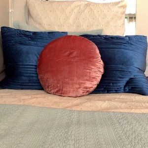 Elite Home Blue Velvet Throw Pillows